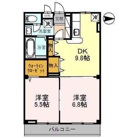 パークハイム弐番館Ａ棟 間取り図画像