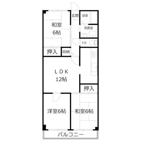 高砂ハイツ 間取り図画像