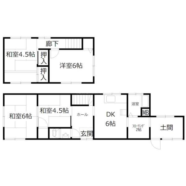 西浜町北脇 貸戸建 間取り図画像
