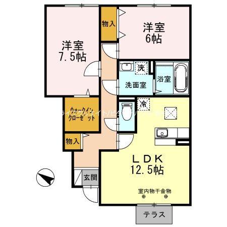モダンコート曽根　Ａ棟（103） 間取り図画像