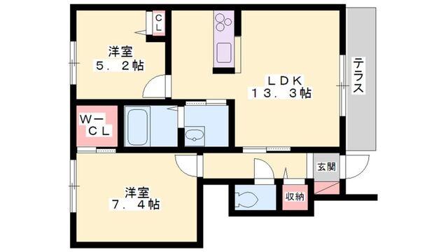 高砂市曽根町アパート 間取り図画像