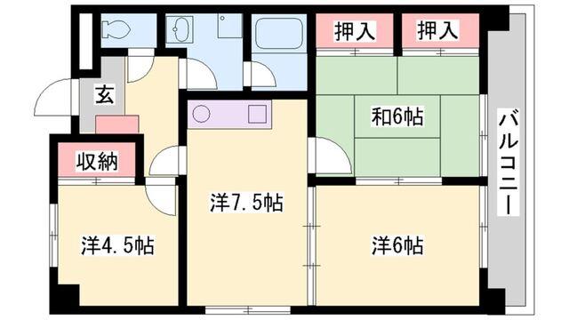 きくやハイツI（302） 間取り図画像