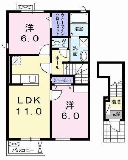ブロード　ガーデンI（201） 間取り図画像