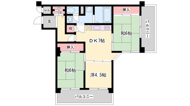 グローバル加古川 間取り図画像