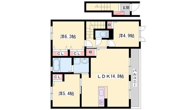 カンパーニュＣ 間取り図画像