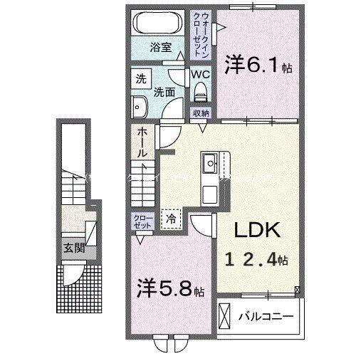 プロスペリテV　Ａ棟 間取り図画像