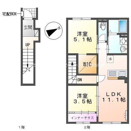 加古川市尾上町池田　アパート新築 間取り図画像
