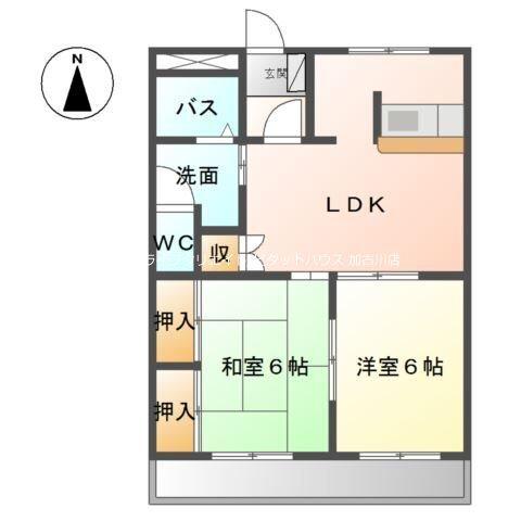 加古郡播磨町古宮アパート 間取り図画像