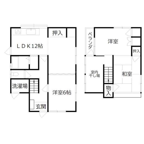 溝之口貸家（1） 間取り図画像