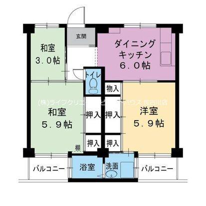 ビレッジハウス宮の前6号棟 間取り図画像