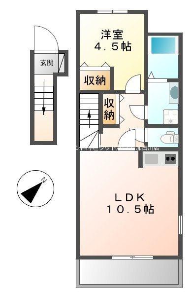 加古郡播磨町古田アパート 間取り図画像