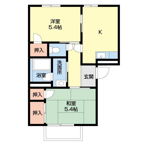 ビレッジ・グリーングラス（203） 間取り図画像