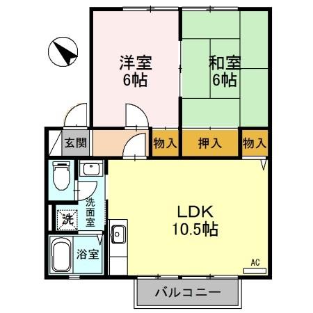 ウィンディアおだ　B（111） 間取り図画像