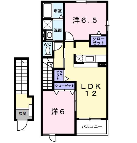 ピアッツァ・プリートＡ（202） 間取り図画像
