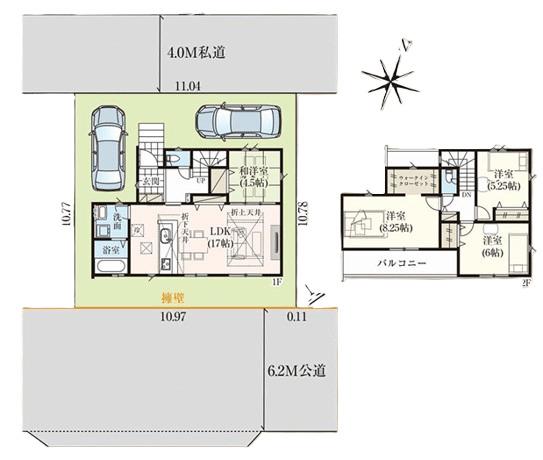 成田市不動ケ岡新築戸建 間取り図画像