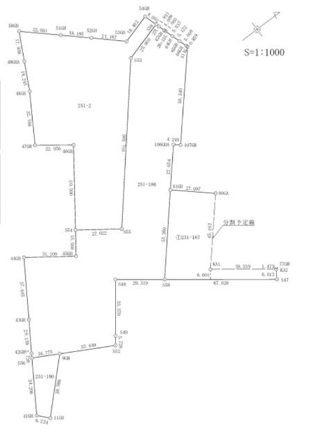 富里市七栄売地 区画図
