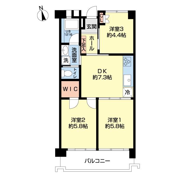 桑川町住宅　1号棟 間取り図画像