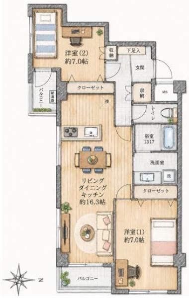 エクセル南品川 間取り図画像