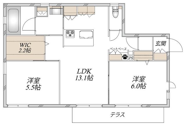 ＣＯＳＭＯ　ＡＴＲＩＯ（コスモ　アトリオ）（101） 間取り図画像