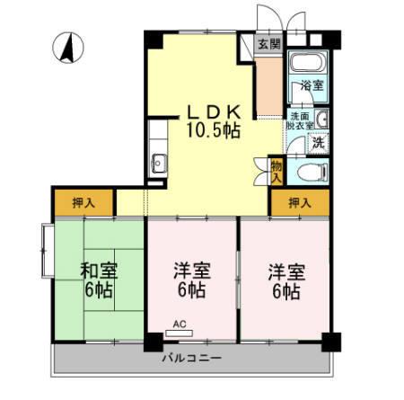 長瀬第二マンション（405） 間取り図画像