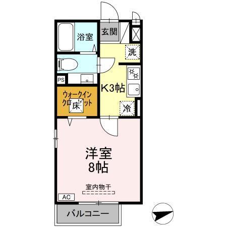 モナリエ平和台　ⅠⅡⅢ（Ⅱ106） 間取り図画像