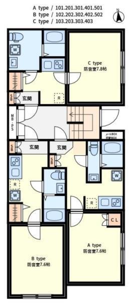 ラシクラス氷川台（103） 間取り図画像