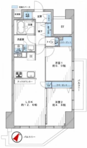 ディアハート小竹向原（201） 間取り図画像