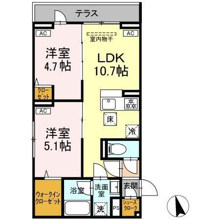 セレスティア羽沢　A棟（102） 間取り図画像