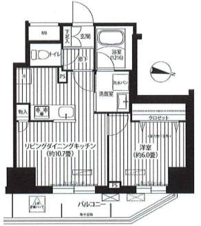 世田谷区用賀マンション 間取り図画像