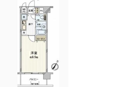 世田谷区用賀マンション 間取り図画像