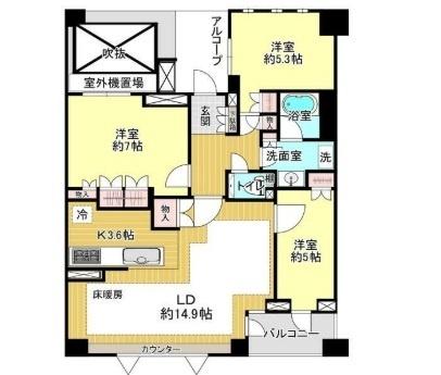 世田谷区岡本マンション 間取り図画像
