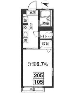 世田谷区弦巻アパート 間取り図画像
