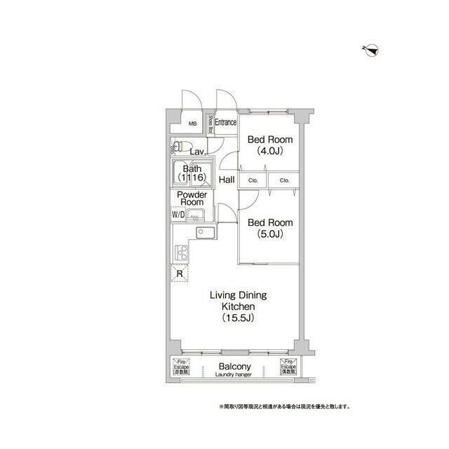 反転タイプの間取りです