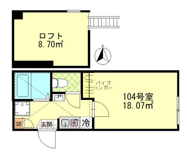川崎市中原区上小田中アパート 間取り図画像