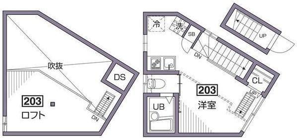 世田谷区桜新町アパート 間取り図画像