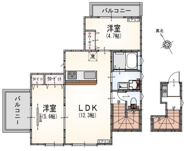 サンライズ登戸Ⅰ（301） 間取り図画像