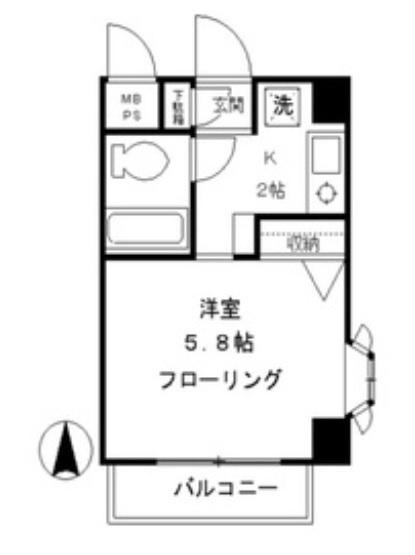 世田谷区弦巻マンション 間取り図画像