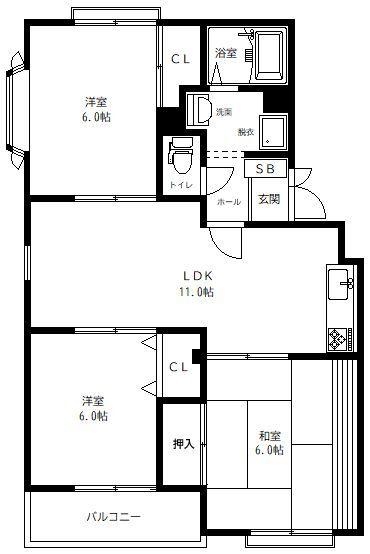 サンコーレジデンスＣ棟（206） 間取り図画像