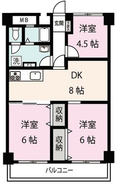 第２有馬グリーンハイム（103） 間取り図画像