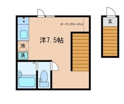 世田谷区上野毛アパート 間取り図画像