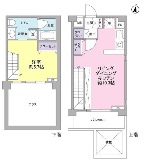 世田谷区弦巻マンション 間取り図画像