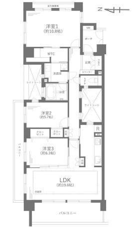 クレッセントグランコート（501） 間取り図画像