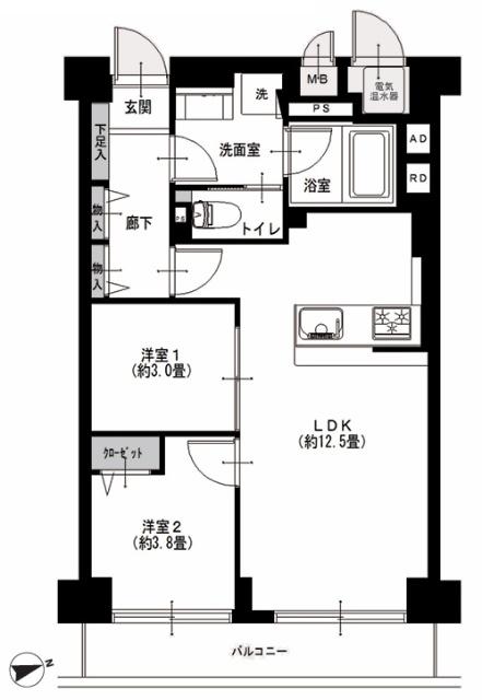 日商岩井第2玉川台マンション 間取り図画像