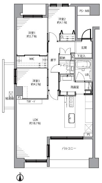 ライオンズスクエア用賀 間取り図画像
