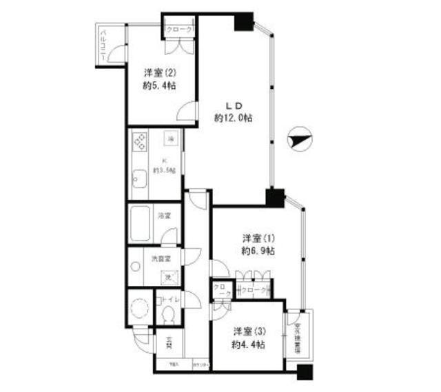 ニチレイ明石町レジデンス（1512） 間取り図画像