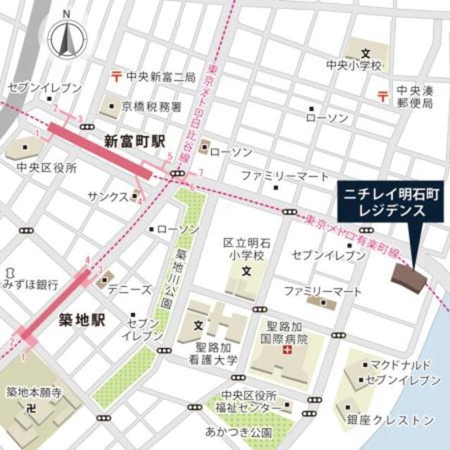 ニチレイ明石町レジデンス（1512） 地形図・案内図
