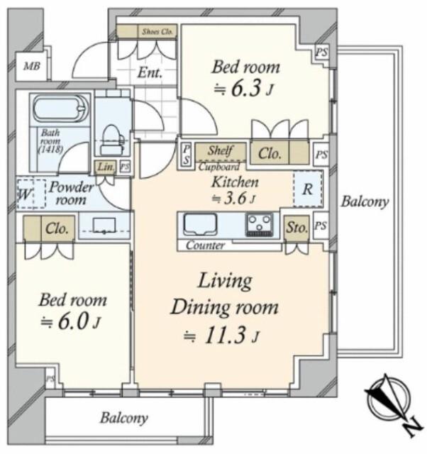 ザ・パークハウス上目黒ピアース（217） 間取り図画像