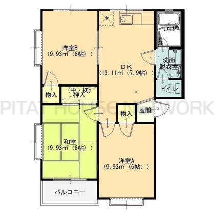 アネックス２１高林　Ｂ棟 間取り図写真