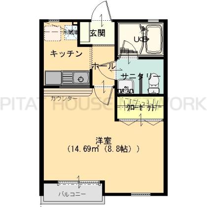 広めの1Kです。