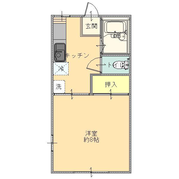 太田市東長岡町アパート 間取り図画像